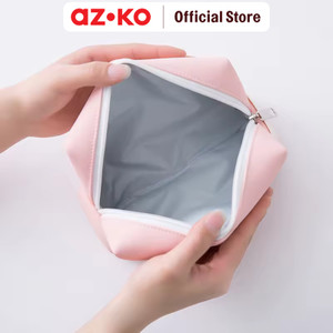 [EZO.0800164] AZKO Ataru Boxy Pouch Pu - Pink Kantong Organizer Serbaguna Tempat Pensil Pulpen Alat Make Up Pouch Kosmetik Lucu