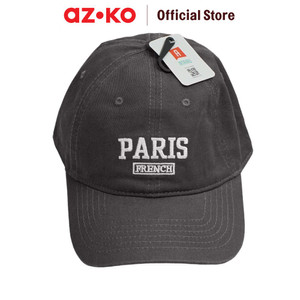 [EZO.0800167] AZKO Ataru Topi Baseball Paris - Abu-Abu Aksesoris Kepala Baseball Cap Topi Stylish Unisex Serbaguna Fashionable Hat Aksesoris Fashion Pria Wanita