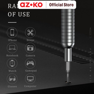 [EZO.0800173] AZKO Maxbuilt Set 31 Pcs Obeng Presisi - Abu-Abu Screwdriver Alat Perkakas Peralatan Elektronik Perlengkapan Electronic