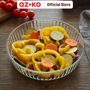 [EZO.0800175] AZKO Culinart 1.3 ltr Loyang Kaca Round Tray Adonan Beling Wadah Panggang Kue Cetakan Keik Glass Baking Tray Perlengkapan Masak