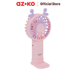 [EZO.0800216] AZKO Ataru Kipas Angin Portabel Rechargeable Rabbit Ear - Pink handheld fan kipas mini travel serbaguna penyejuk udara