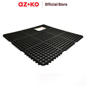 [EZO.0800223] AZKO Krisbow 92X91 cm Keset Anti Slip Work Safe - Hitam bathmat alas lantai toilet anti licin bathroom mat