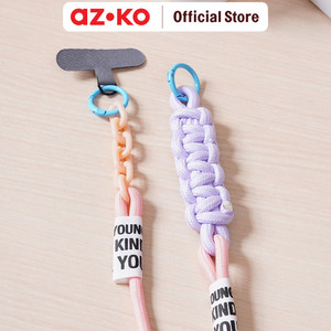 [EZO.0800260] AZKO Ataru Lanyard Color Block Strap - Pink/Ungu tali leher name tag id card kartu akses gantungan tanda pengenal tali gantungan hp