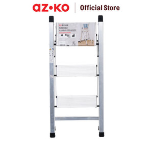 [EZO.0800268] AZKO Fixsteps Tangga Lipat Aluminium 3 Steps - Silver multifunction household ladder peralatan rumah tangga buka tutup foldable ladder