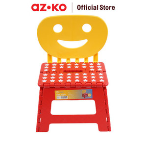[EZO.0800269] AZKO Kindla Bangku Pijak Lipat Smile - Oranye foldable step stool bangku lipat mini anti slip kursi pijakan serbaguna