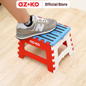 [EZO.0800270] AZKO Bangku Pijak Lipat 22 cm - Biru/Merah foldable step stool bangku lipat mini anti slip kursi pijakan serbaguna
