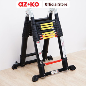 [EZO.0800271] AZKO Fixsteps 6.3 mtr Tangga Teleskopik Soft Close 2X9 Step - Hitam telescopic ladder multifunction household ladder peralatan rumah