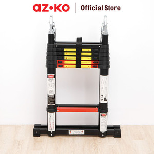 [EZO.0800272] AZKO Fixsteps 5 mtr Tangga Teleskopik Soft Close 2X7 Step - Hitam telescopic ladder multifunction household ladder peralatan rumah