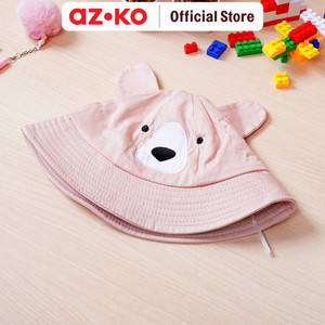 [EZO.0800315] AZKO Ataru Topi Bucket Anak Bear Dengan Ears - Pink aksesoris kepala kids bucket hat topi stylish anak lucu serbaguna aksesoris fashion anak