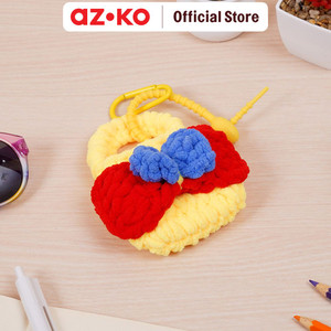 [EZO.0800333] AZKO Ataru Gantungan Kunci Knitted Bow Series Random tws pouch key chain penanda kunci serbaguna key ring accessories