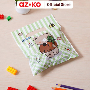 [EZO.0800351] AZKO Ataru 16.5X20 cm Set 8 Pcs Kantong Kado Plastik Dengan Handle kantong hadiah pembungkus kado dengan handle aksesori hadiah