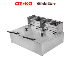 [EZO.0800381] AZKO Kris 2X5.5 ltr Deep Fryer Elektrik - Abu-Abu multifunction electric pan kuali pot peralatan masak perlengkapan dapur