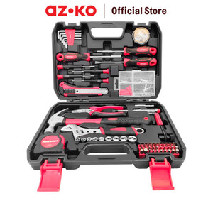 [EZO.0800382] AZKO Maxbuilt Set 123 Pcs Perkakas Rumah Tangga - Merah set tool kit multipurpose hand tool perkakas bengkel tukang
