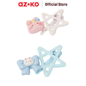 [EZO.0800408] AZKO Ataru Set 2 Pcs Jepit Rambut Star Outline Bunny hair clip aksesoris jepitan cewek penjepit hiasan rambut wanita aksesori kepala