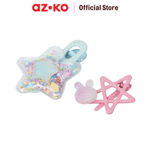 [EZO.0800410] AZKO Ataru Set 2 Pcs Jepit Rambut Star Combination - Pink hair clip aksesoris jepitan cewek penjepit hiasan rambut wanita aksesori kepala