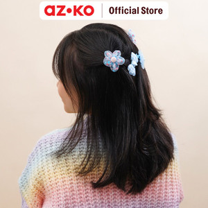 [EZO.0800414] AZKO Ataru Set 10 Pcs Jepit & Ikat Rambut - Biru hair clip aksesoris jepitan cewek penjepit hiasan rambut wanita aksesori kepala