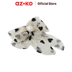 [EZO.0800416] AZKO Ataru Jepit Rambut Ribbon - Putih/Hitam hair clip aksesoris jepitan cewek penjepit hiasan rambut wanita aksesori kepala