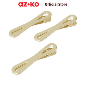 [EZO.0800420] AZKO Ataru Set 3 Pcs Jepit Rambut Ribbon - Gold hair clip aksesoris jepitan cewek penjepit hiasan rambut wanita aksesori kepala