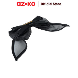 [EZO.0800437] AZKO Ataru Jepit Rambut Ribbon Dengan Square Pearl - Hitam hair clip aksesoris jepitan cewek penjepit hiasan rambut wanita aksesori kepala