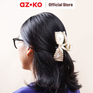 [EZO.0800439] AZKO Ataru Jepit Rambut Twisted Ribbon Pearl hair clip claw aksesoris jepitan cewek penjepit hiasan rambut wanita aksesori kepala