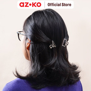 [EZO.0800445] AZKO Ataru Set 2 Pcs Jepit Rambut Square Oval - Silver/Gold hair clip claw aksesoris jepitan cewek penjepit hiasan rambut wanita aksesori kepala