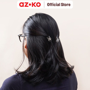 [EZO.0800447] AZKO Ataru Set 2 Pcs Jepit Rambut Ribbon Small - Silver/Gold hair clip claw aksesoris jepitan cewek penjepit hiasan rambut wanita aksesori kepala