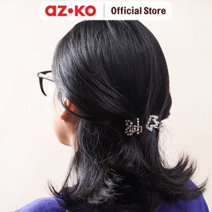 [EZO.0800450] AZKO Ataru Set 2 Pcs Jepit Rambut Ribbon Pearl Extra Small - Silver/Gold hair clip claw aksesoris jepitan cewek penjepit hiasan rambut wanita aksesori kepala