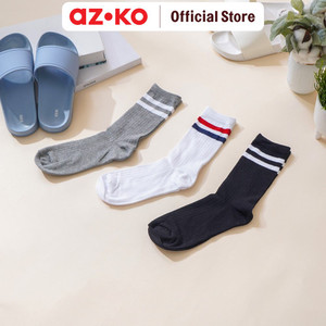 [EZO.0800463] AZKO Ataru Set 3 Pasang Kaus Kaki Crew Basic pelindung kaki trendsocks stylishkaos kaki berkualitaswarmer legs