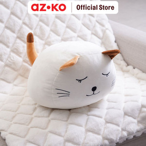 [EZO.0800466] AZKO Ataru 30 cm Bantal Sofa Cat Round - Putih cushion sofa aesthetic bantal dekorasi sofa bentuk kucing throw pillow couch
