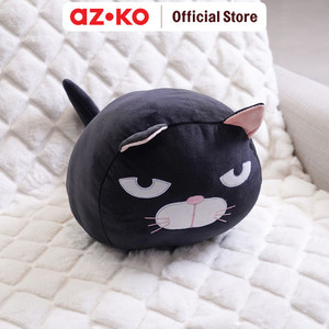 [EZO.0800467] AZKO Ataru 30 cm Bantal Sofa Cat Round - Hitam cushion sofa aesthetic bantal dekorasi sofa bentuk kucing throw pillow couch