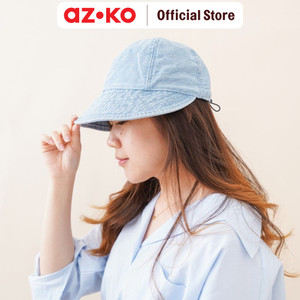 [EZO.0800469] AZKO Ataru Topi Bucket Drawstring Denim - Biru aksesoris kepala bucket hat topi stylish unisex serbaguna aksesoris fashion pria wanita