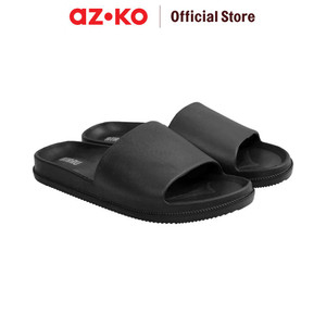[EZO.0800483] AZKO Ataru Ukuran 38 Sandal Slides Basic - Hitam sendal unisex alas kaki slide cewek cowok fashion wanita dan pria