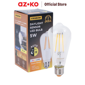 [EZO.0800545] AZKO Krisbow Bohlam Led Sensor Cahaya Filamen St64 5 watt Warm White - Kuning bulb lampu indoor outdoor light led light bolam