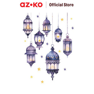[EZO.0800560] AZKO Forhom Stiker Dinding Nite Lanterns - Ungu wall sticker dekorasi rumah tempel hiasan tembok motif home interior decoration