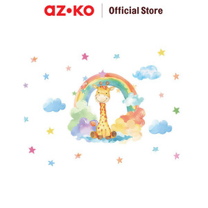 [EZO.0800566] AZKO Forhom 80X60 cm Stiker Dinding Giraffe Rainbow wall sticker dekorasi rumah tempel hiasan tembok motif home interior decoration
