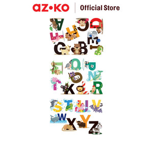 [EZO.0800574] AZKO Forhom 29X41 cm Set 26 Pcs Stiker Dinding Alphabet A-Z Animal wall sticker dekorasi rumah tempel hiasan tembok motif home interior decoration