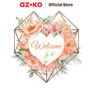 [EZO.0800576] AZKO Forhom 27X27 cm Stiker Dinding Rose Welcome - Pink wall sticker dekorasi rumah tempel hiasan tembok motif home interior decoration