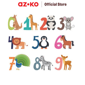 [EZO.0800577] AZKO Forhom 29X41 cm Stiker Dinding Numbers 0-9 Animals wall sticker dekorasi rumah tempel hiasan tembok motif home interior decoration