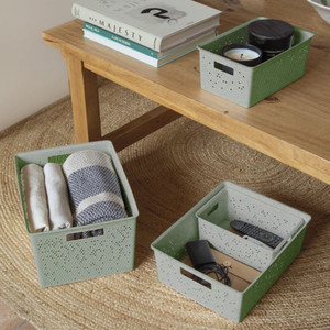 [EZO.0800642] AZKO Stora Terra Keranjang Penyimpanan - Hijau Storage Basket Kotak Penyimpanan Serbaguna Bin Organizer Tempat Simpan Barang