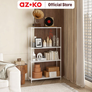 [EZO.0800658] AZKO Masterspace 90X30X150 cm Rak Besi 4 Tingkat Perforated - Putih Storage Rack Metal Tempat Penyimpanan Serbaguna Rak Barang Organizer Gudang