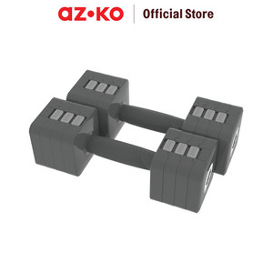 [EZO.0800663] AZKO Kinetic 10 kg Set 2 Pcs Adjustable Dumbbell - Abu-Abu Barbel Alat Fitness Alat Gym Peralatan Angkat Beban