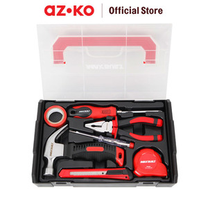 [EZO.0800675] AZKO Maxbuilt Set 7 Pcs Perkakas Rumah Tangga - Merah Set Tool Kit Hand Tool Perkakas Rumahan