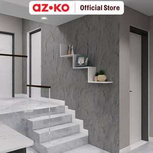 [EZO.0800682] AZKO Maxbuilt 120X60X3 cm Panel Dinding Pu Motif Stone - Abu-Abu Dekorasi Rumah Tempel Hiasan Tembok Motif Home Interior Decoration