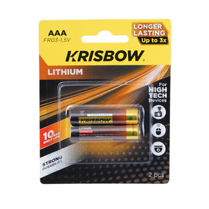 [EZO.0800685] AZKO Krisbow Set 2 Pcs Baterai Lithium Aaa / Aa Batre Cadangan Batre Battery Bateray Peralatan Elektronik