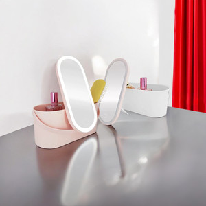 [EZO.0800702] AZKO Stora Organizer Kosmetik Led Mirror Tempat Make Up Wadah Simpan Alat Dandan Cosmetic Storage Box Organiser Produk Kecantikan