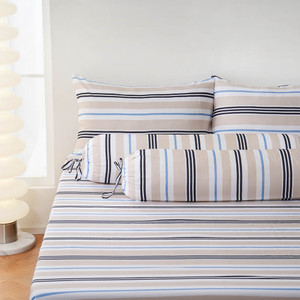 [EZO.0800713] AZKO Sleeplite Set Seprai Microfiber Stripe Jesse Sprei Seprai Aesthetic Seprei Sheet Set Bed Sheet Aksesoris Tempat Tidur Set Sarung Bantal Sarung Guling
