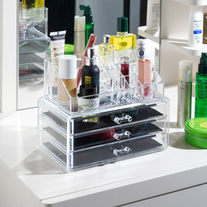 [EZO.0800724] AZKO Stora Organizer Kosmetik Dengan Kompartemen Clear Tempat Makeup Susun Wadah Simpan Alat Dandan Cosmetic Organizer Organiser Produk Kecantikan
