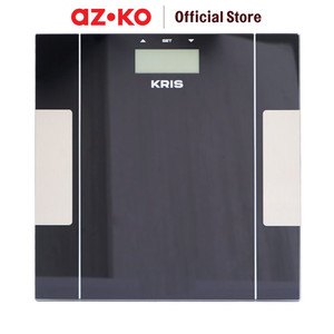 [EZO.0800757] AZKO Kris Timbangan Badan Digital Body Fat & Hydration - Hitam Body Weight Scale Alat Pengukur Berat Badan Penghitung Berat Tubuh