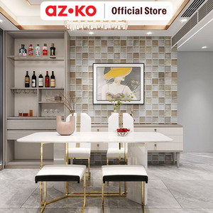 [EZO.0800769] AZKO Forhom 70X70X0.5 cm Wallpaper 3D Foam - Krem Beige Wall Decoration Wallpaper Tembok Dekorasi Ruangan Aesthetic Sticker Dinding Motif