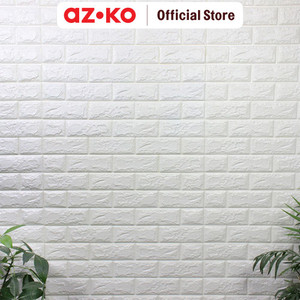 [EZO.0800770] AZKO Forhom 70X500 cm Wallpaper 3D Brick Classic Roll - Putih Wall Decoration Wallpaper Tembok Dekorasi Ruangan Aesthetic Sticker Dinding Motif